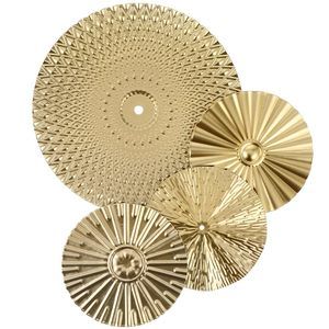 4pcs Metal Wall Hanging Ornament Disc Sunburst Wall Hanging Fan Sculpture For🖖